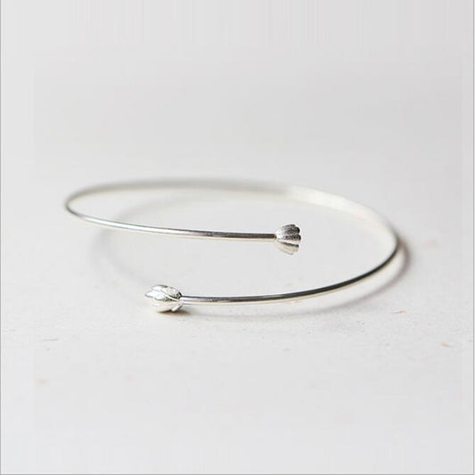 Argent Pur Lotus Lotus Seedpod Open-ended Bracelet