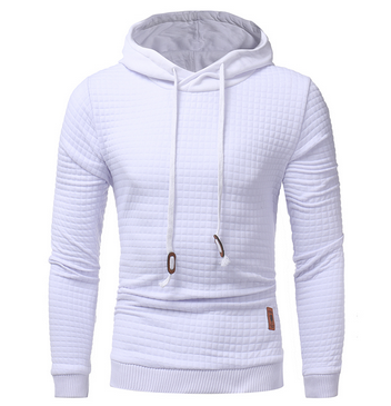 fo Square Pattern Quilted Classic Men's Casual Hoodies Men
