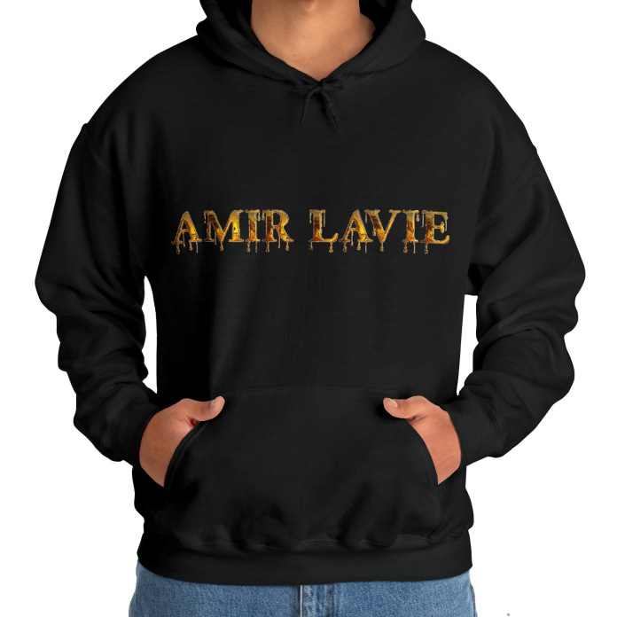 Letter Printing Amir LaVie Velvet Padded Hooded Sweatshirt