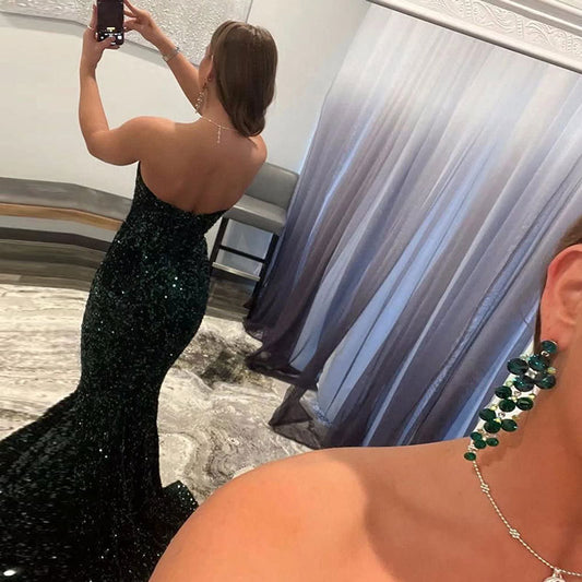 Sequin Evening Dresses For Women Formal Long Prom Party Gowns
