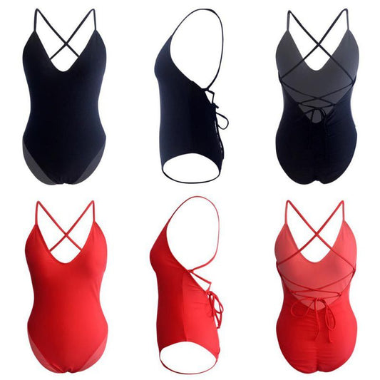 Bikini New Solid Color Siamese Swimwear Women Sexy Bikini Multicolor Swimwear