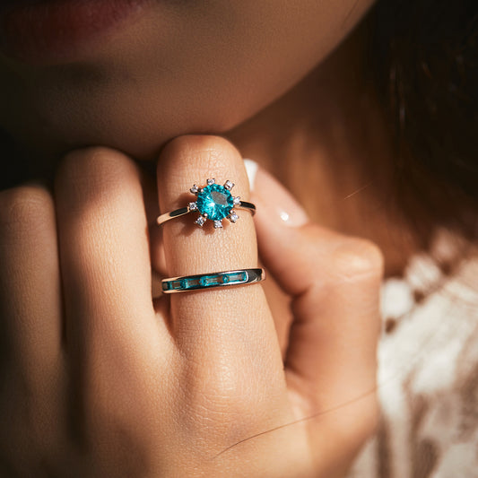 Fashion Personality SUNFLOWER Crystal Ring For Women