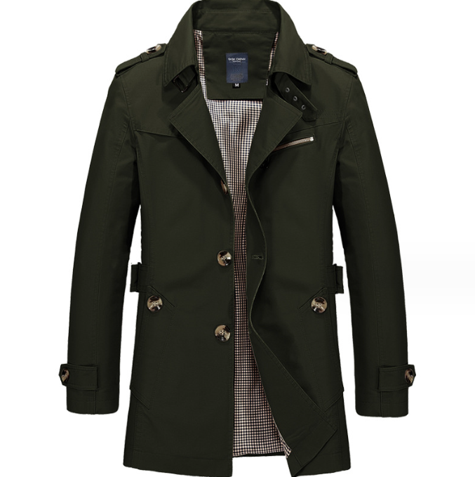 Spring Men's Casual Mid-length Thin Windbreaker Men's Top
