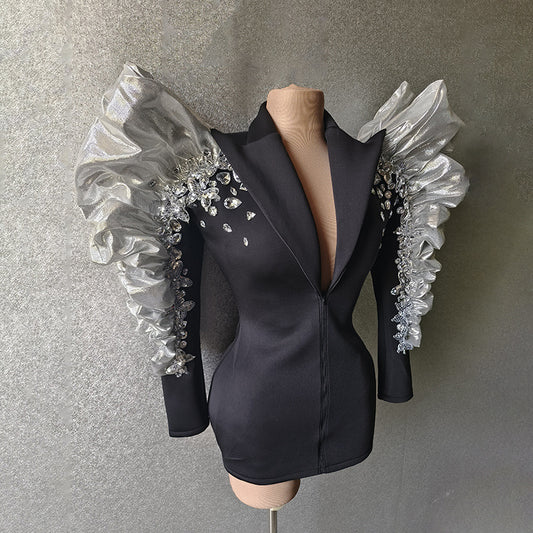Women's Drop-shaped Diamond Sequins Business Suit And Dress