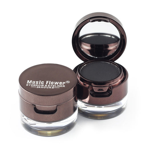 Music Flower Brown Black Gel Eyeliner Eyebrow Powder