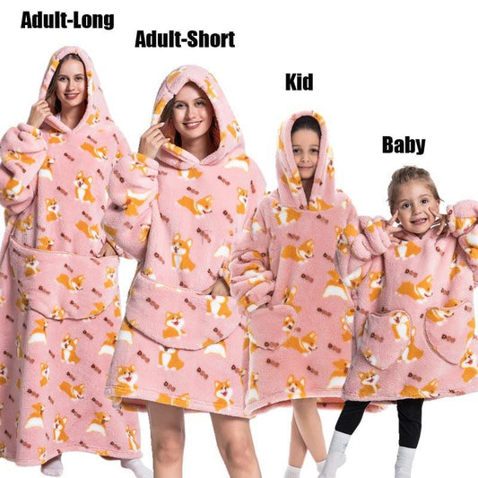 Hooded Thickened And Enlarged Men's And Women's Loungewear