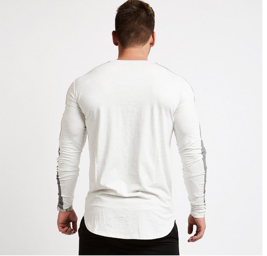 Brand Men fashion t shirt Slim shirts male Tops Leisure Bodybuilding Long Sleeve