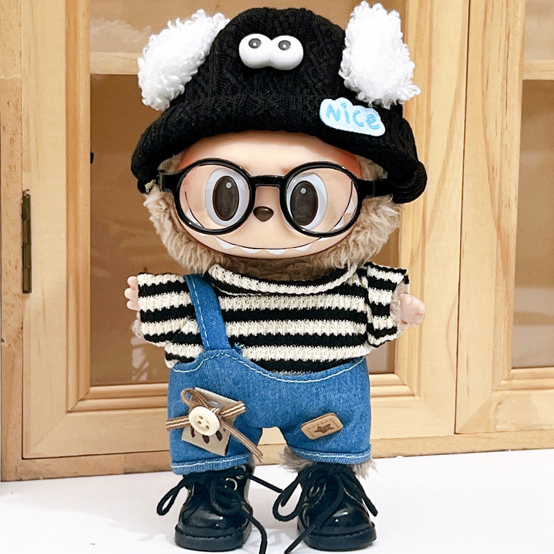Doll Clothes Denim Suspender Pants Suit
