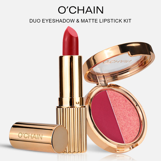 Pearlescent Double-color Eye Shadow Matte Lipstick Does Not Fade Nonstick Cup