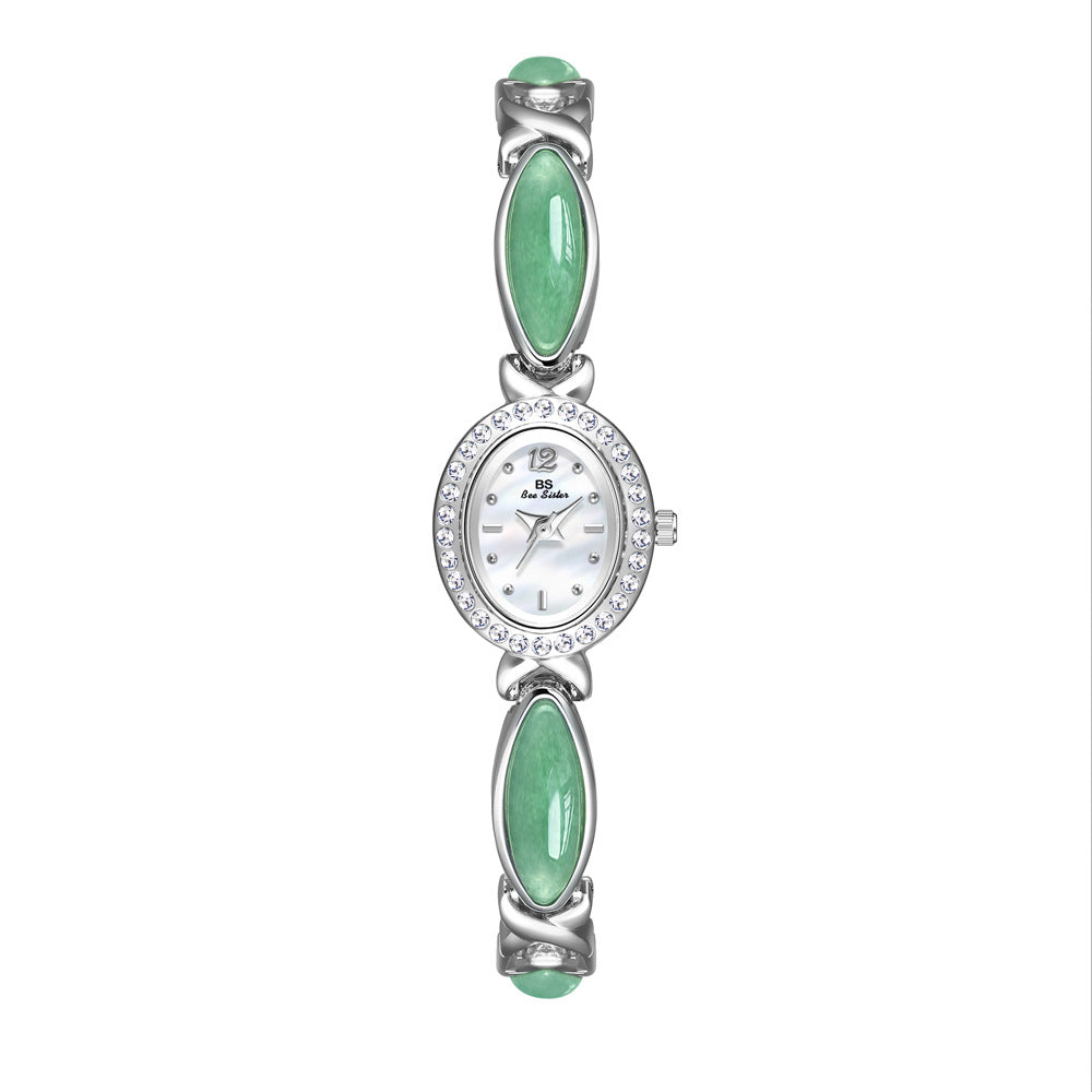 Natural Dongling Stone Hetian Jade Live Premium Chain Watch