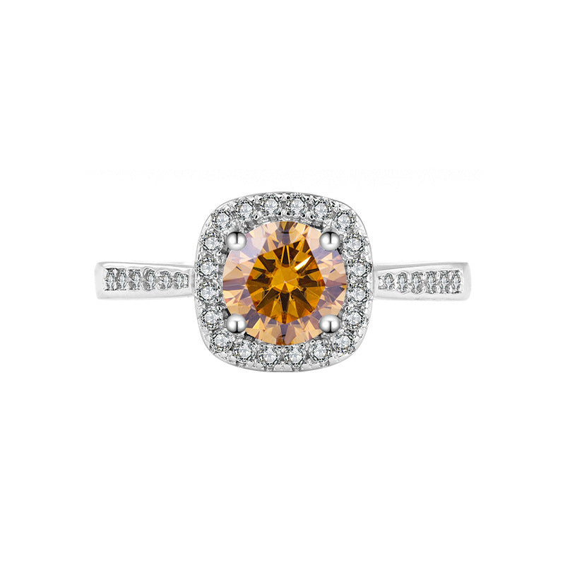 S925 Sterling Silver Moissanite Ring Women