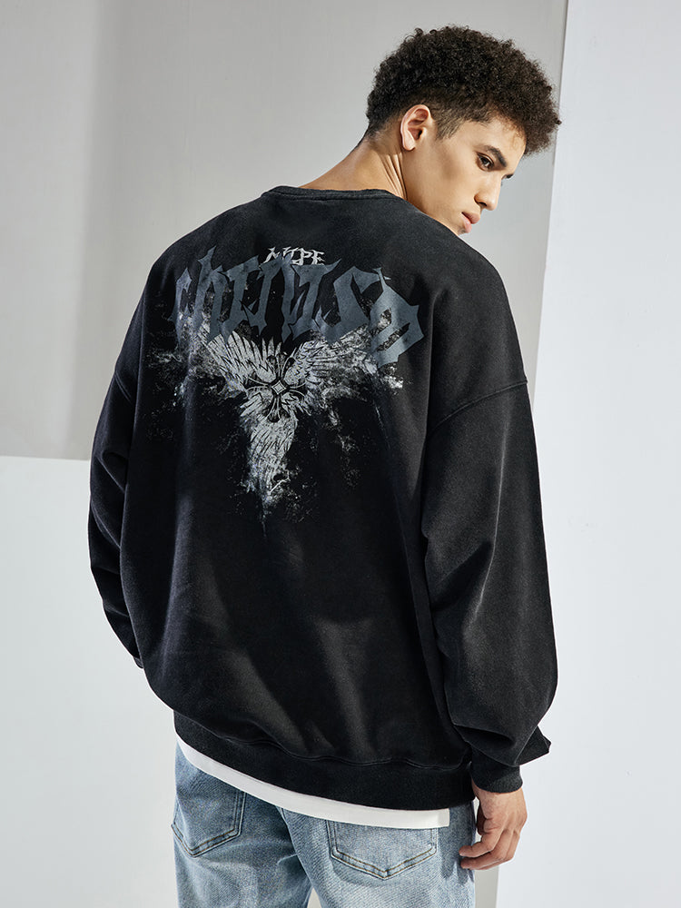 Cross Creative Printing Crew Neck Sweater Men