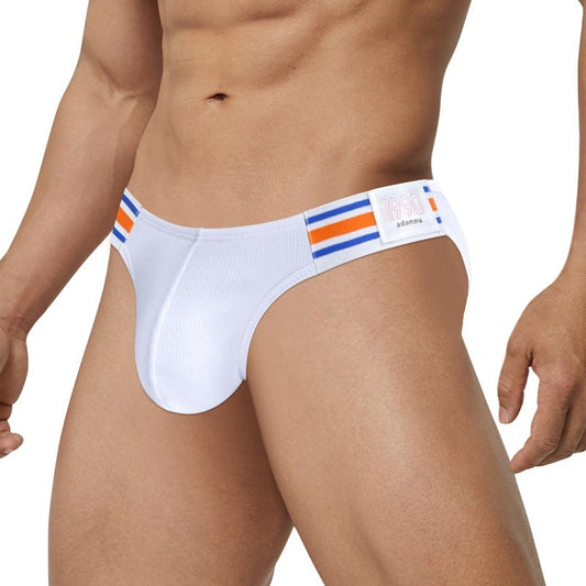 Men's Cotton Side Seam Label Low Waist Sports Hip Lifting Briefs Underwear Men