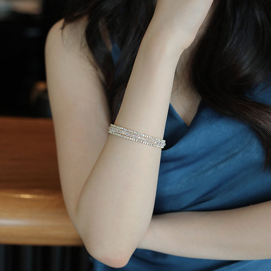 White Crystal Beaded Bracelet Summer Bracelet
