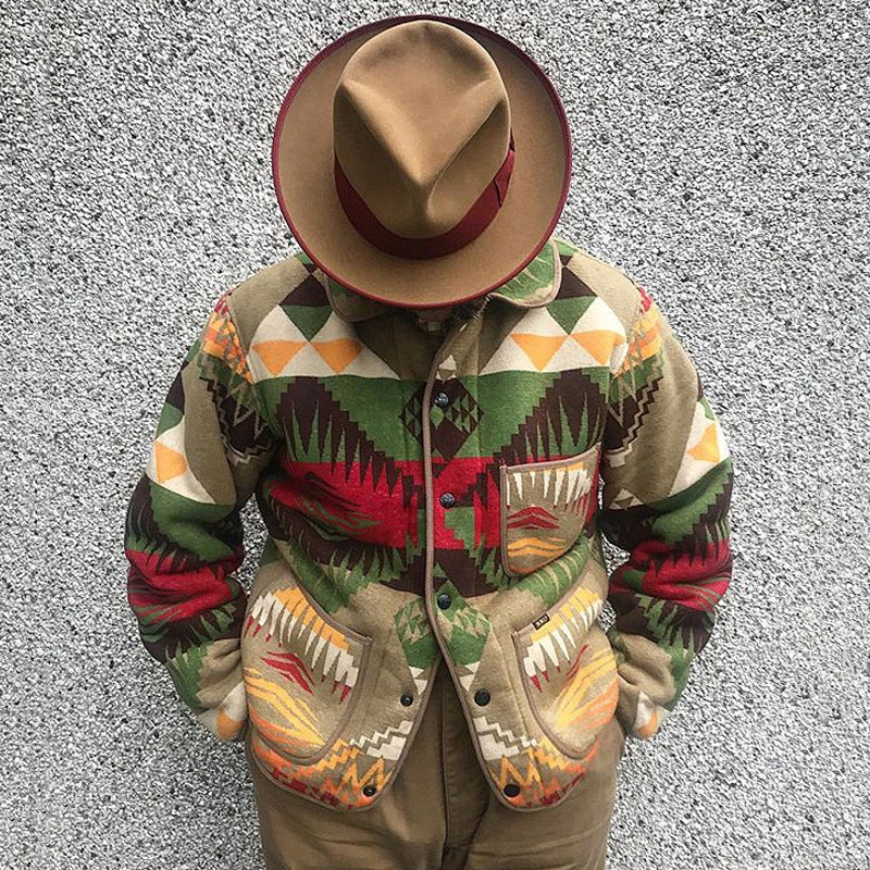 Autumn New Men's Jacket Printed Colored Casual Coat