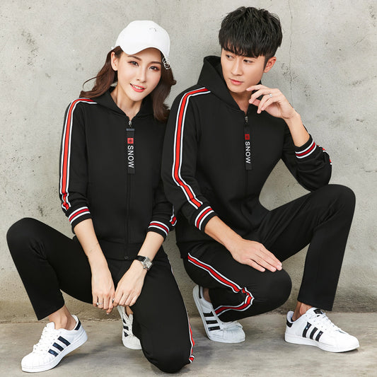 Sweater casual suit men and women running fitness team uniform