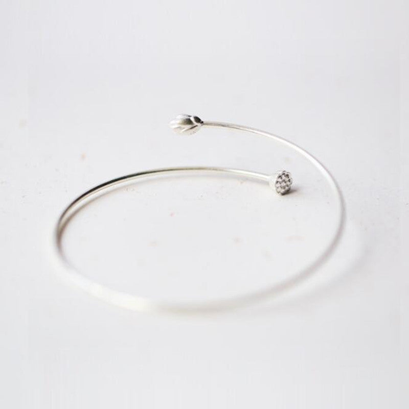 Argent Pur Lotus Lotus Seedpod Open-ended Bracelet