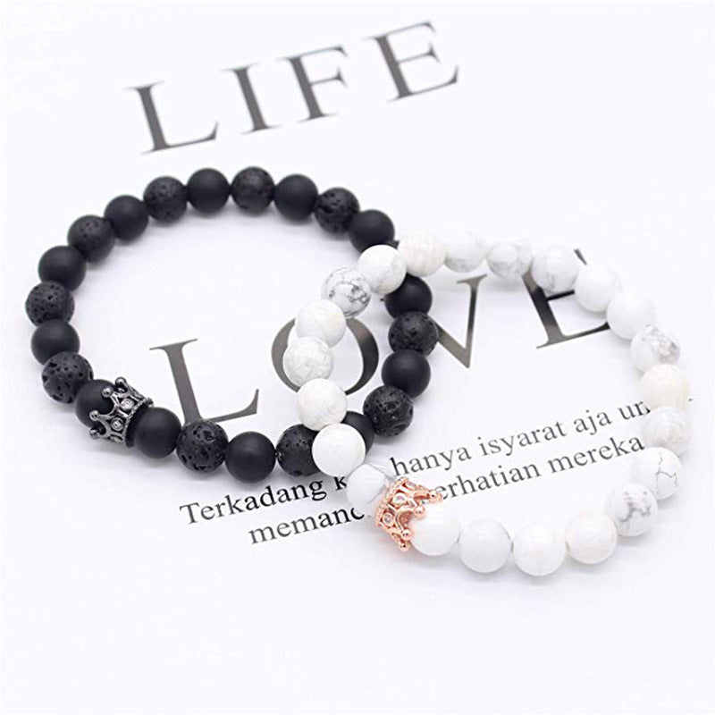 Agate Crown Energy Volcanic Stone Bracelet