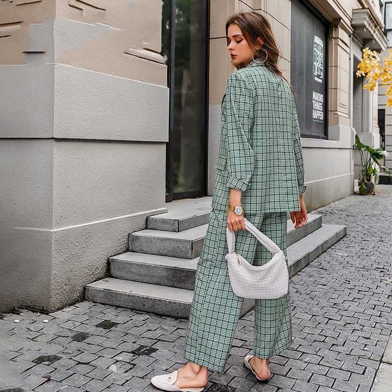 Women's Casual Commuter Plaid Elegant Temperament Professional Wear