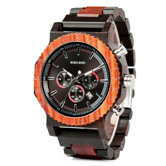 Bobo Bird Wooden Watch Gr014 15 16 17 Boys Fashion Square Locomotive Watch Wholesale Customization