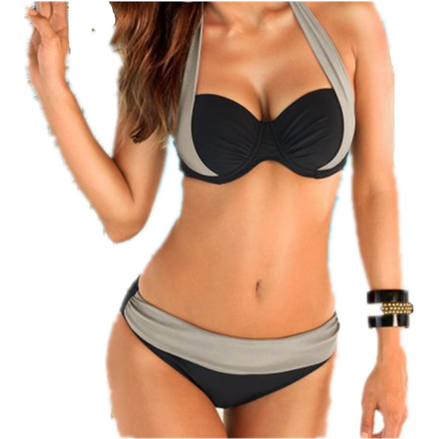 New Sexy Bikini Swimwear High Waist Swimsuit Women Halter