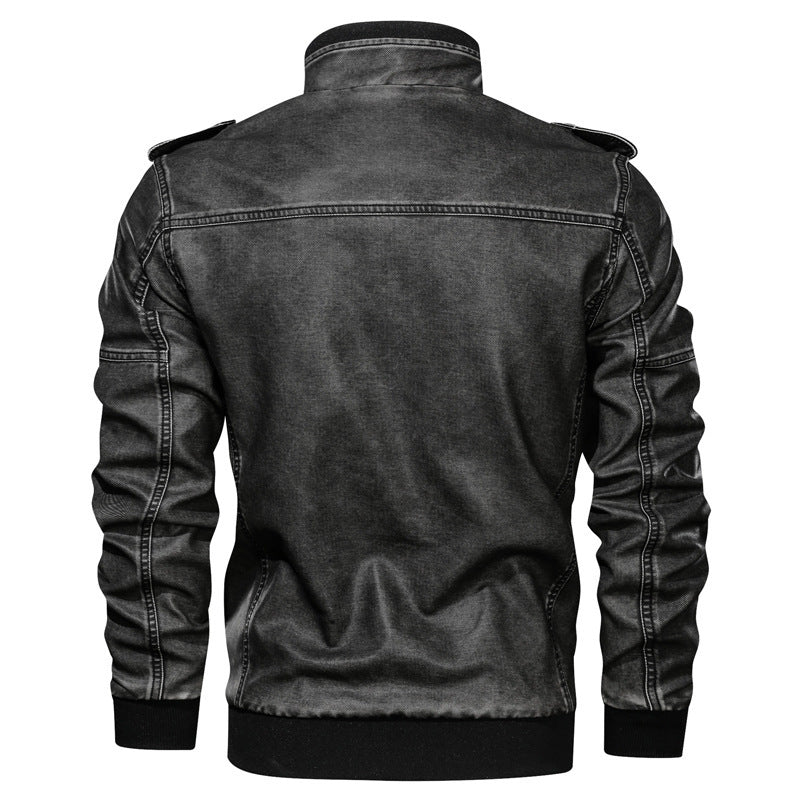 Bynetta fashion Men's Pu Leather Coat