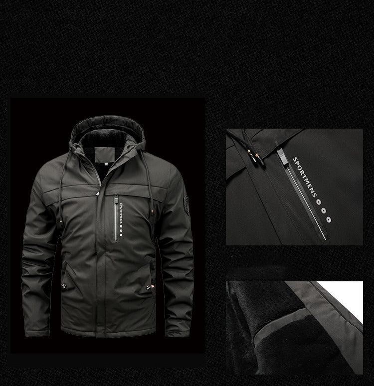 Hooded Jacket Outdoor Casual Men's Jackets Shell Jacket