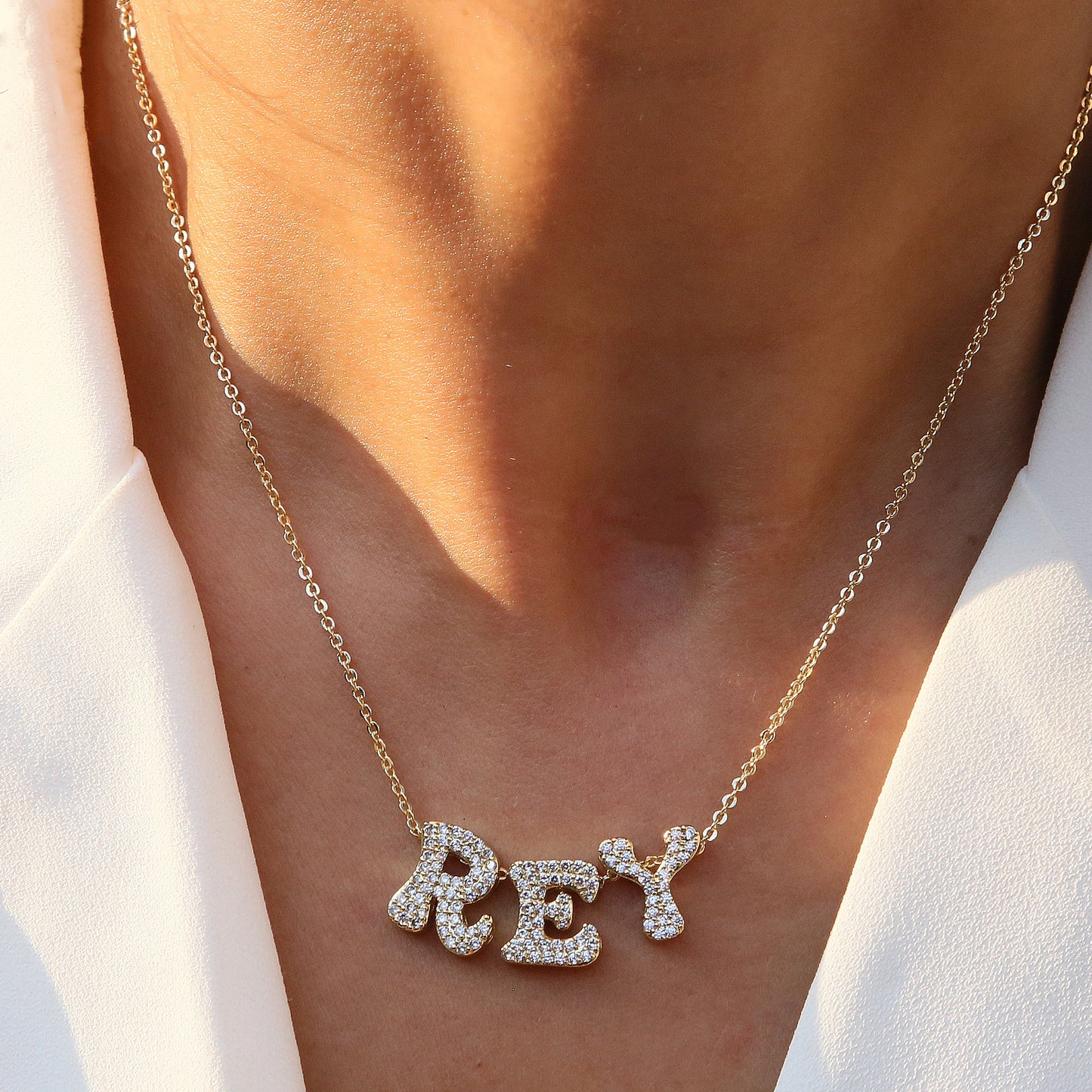 DIY Name Bracelet Necklace 26 English Letters Pendant Parts