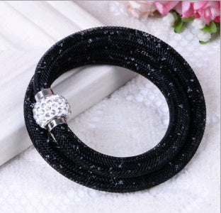 Mesh crystal bracelet