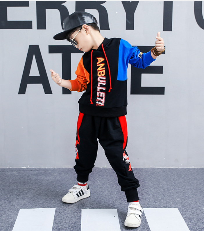 children's clothing in the big boy boy long-sleeved sports two-piece suit tide clothes