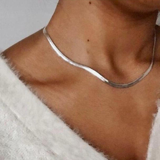 Multilayer Trend Elegant Jewelry Long Snake Chain Crystal