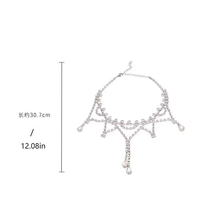 2025 New High End Design Full Diamond Water Diamond Necklace