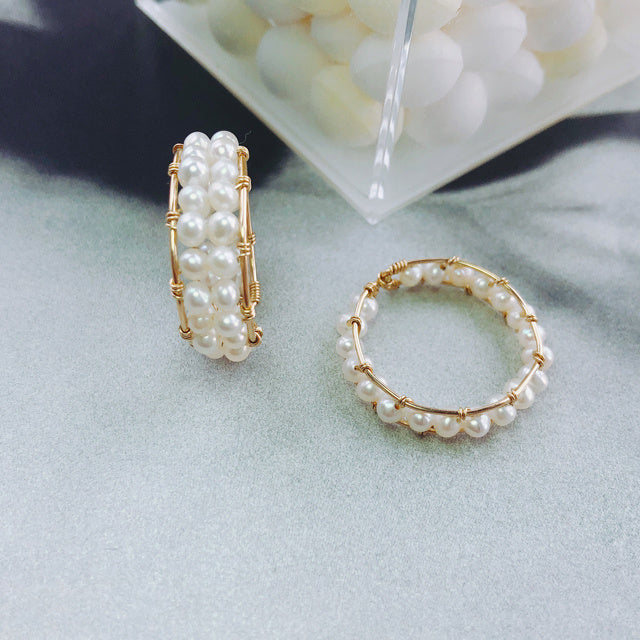 Natural pearl ring