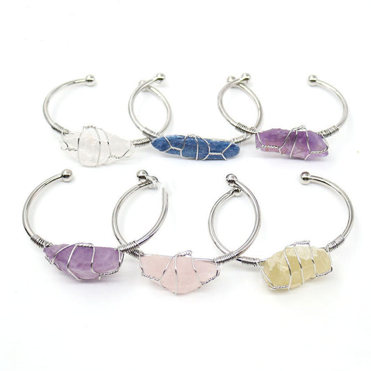 Women's Natural White Crystal Adjustable Bracelet Bracelet