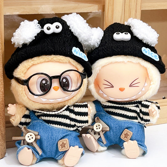Doll Clothes Denim Suspender Pants Suit