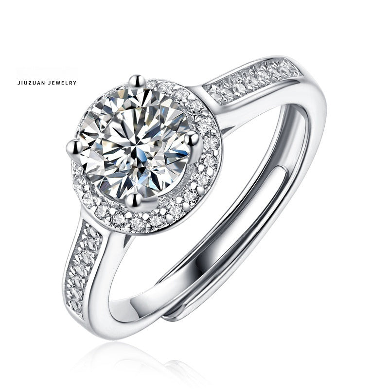 Temperament Wild S925 Silver Round Bag Ring For Women