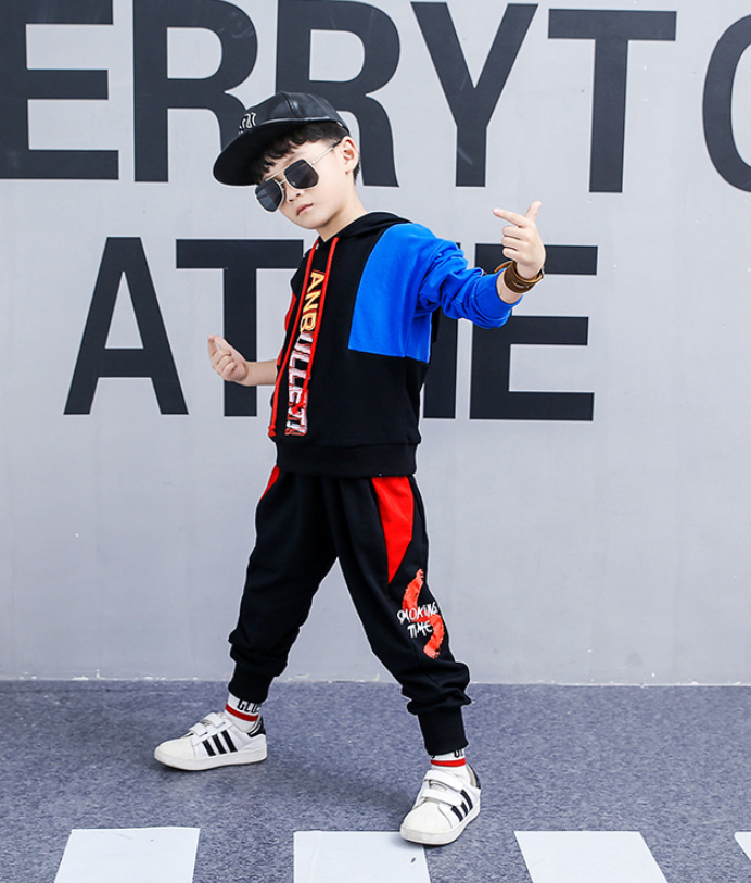 children's clothing in the big boy boy long-sleeved sports two-piece suit tide clothes