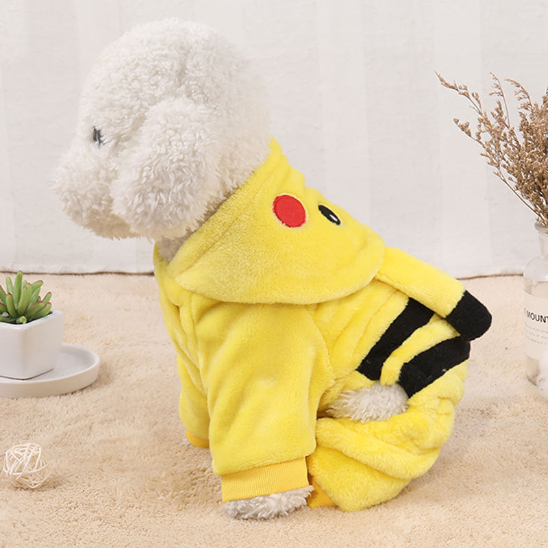 Pet Clothes Autumn Winter Cute Cat Costume Cartoon Cosplay Cat Coat Home Pajamas Hoodie Cat Outfit Kitten Clothes Lovely Fashion