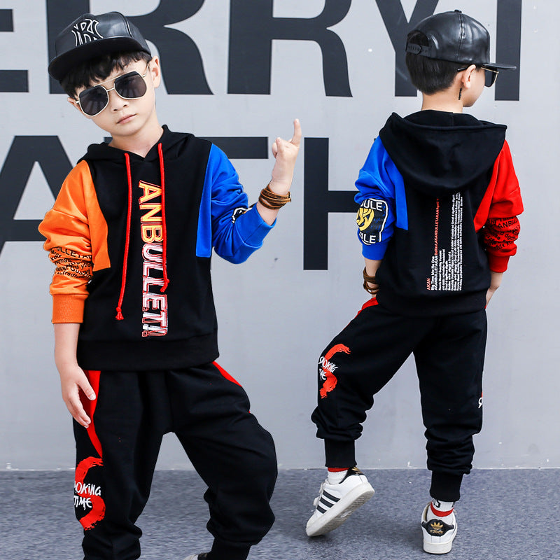children's clothing in the big boy boy long-sleeved sports two-piece suit tide clothes