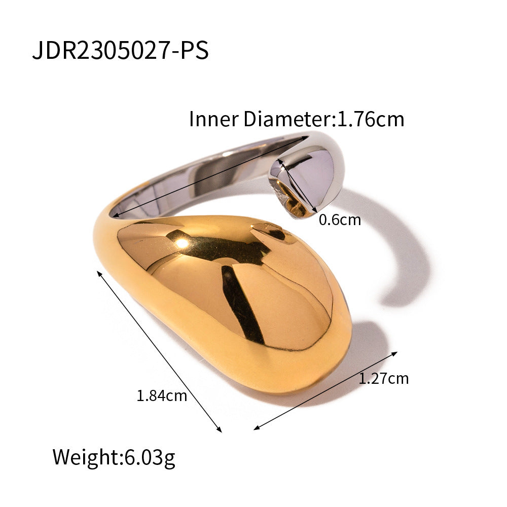 18K Electroplated Titanium Steel Ring For Women