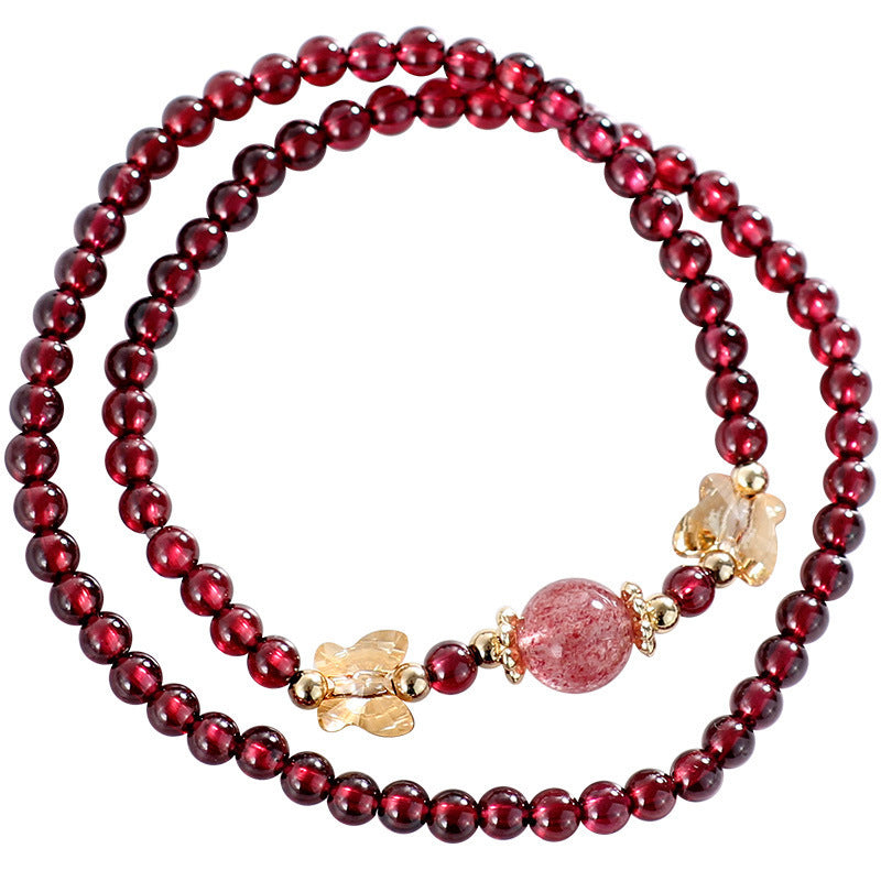 Natural Crystal Garnet Bracelet
