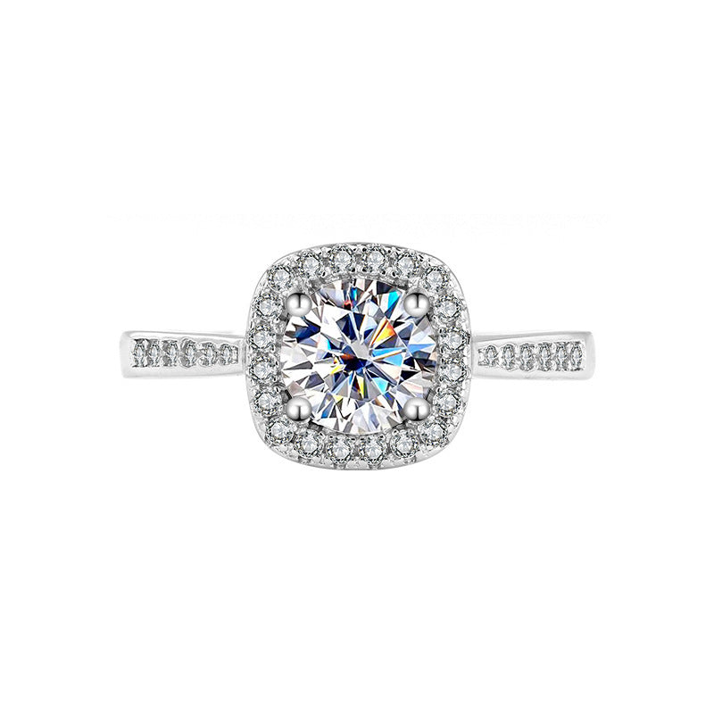 S925 Sterling Silver Moissanite Ring Women