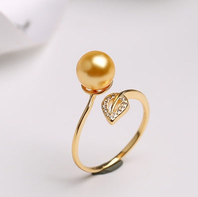 Pearl Ring women''s single opening adjustable ring