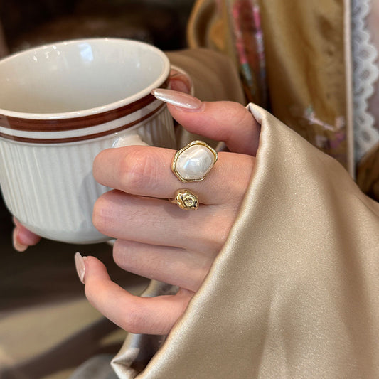 Special-interest Design Light Luxury High-grade Sense Switchable Index Finger Ring