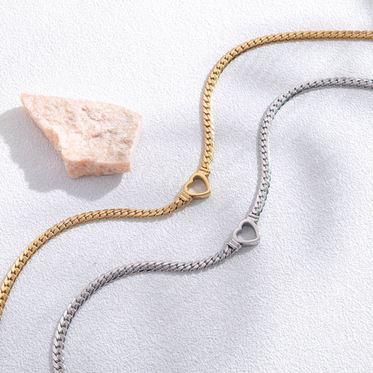 Fashion Simple Hollow Heart Titanium Steel Bracelet