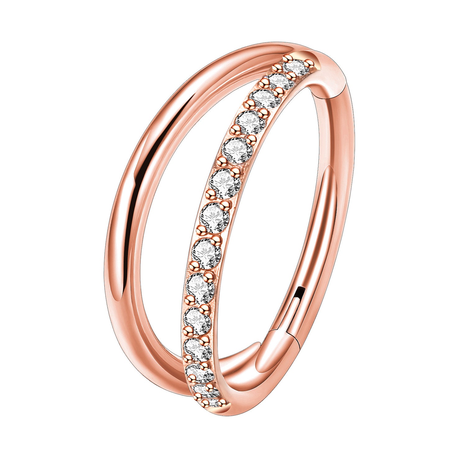 G23 Titanium Nose Ring Closed Ring Seamless Ring Cartilage Ring Zircon