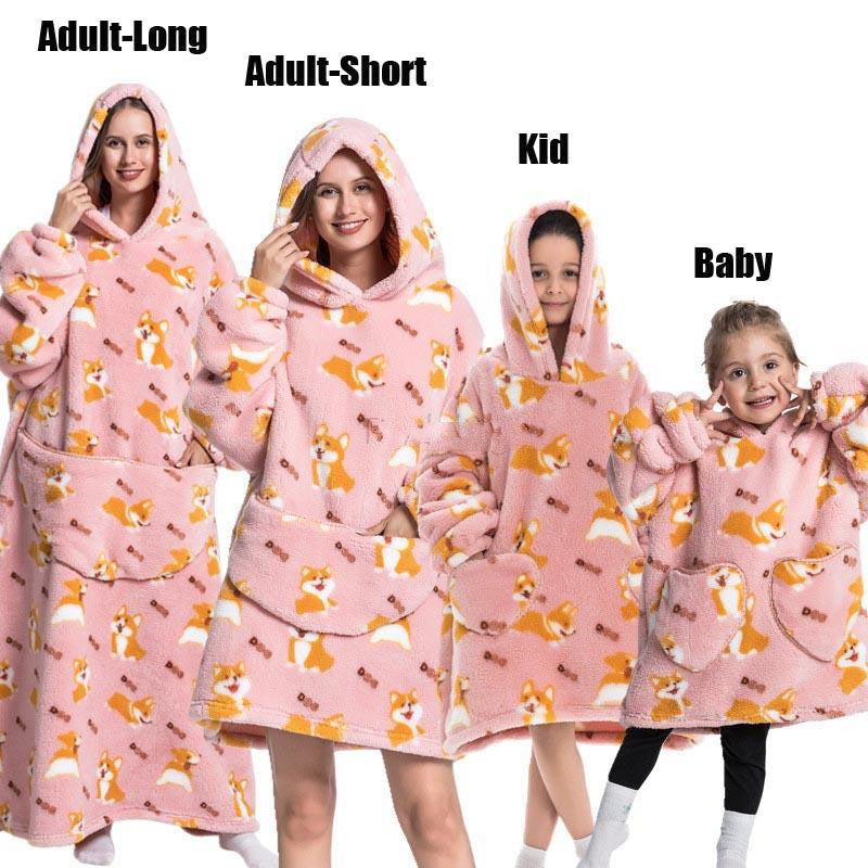 Hooded Thickened And Enlarged Men's And Women's Loungewear