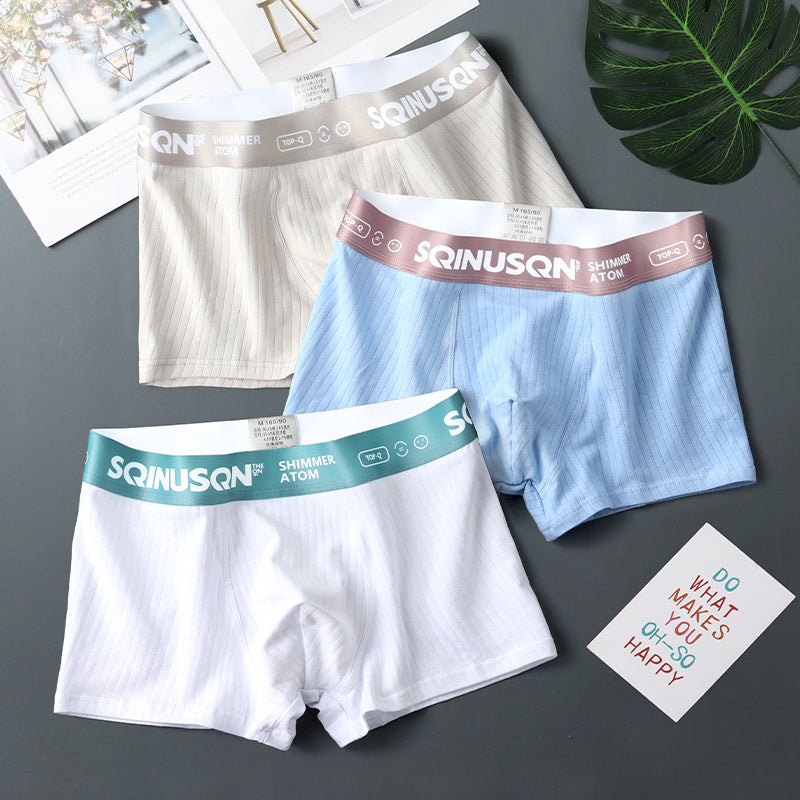 Men's Underwear Solid Color Striped Boxer Comfort