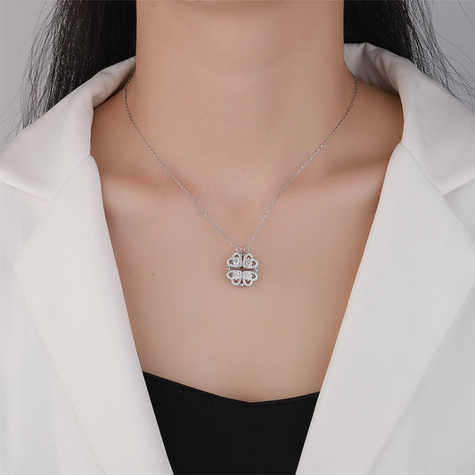 Light Luxury Diamond Clavicle Chain Flower-shaped Female