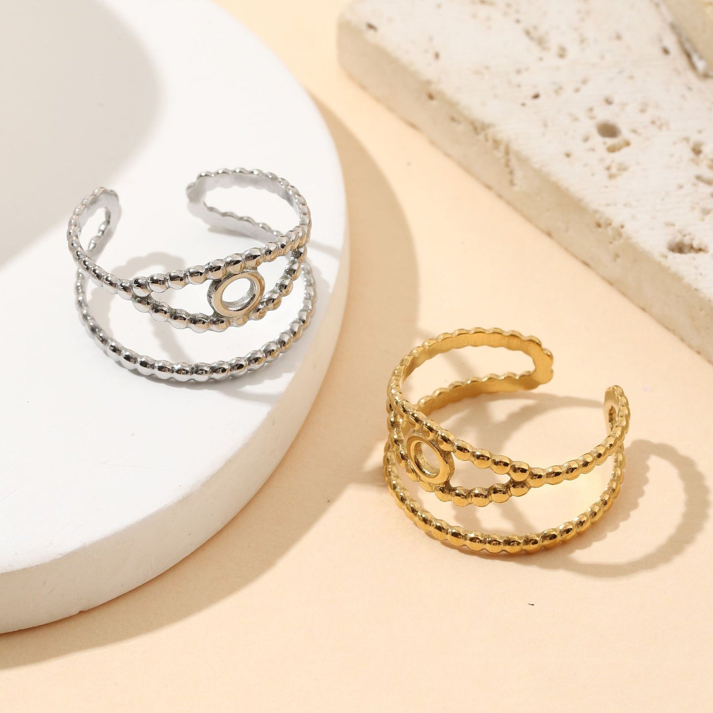 French Retro Stainless Steel Ring For Women